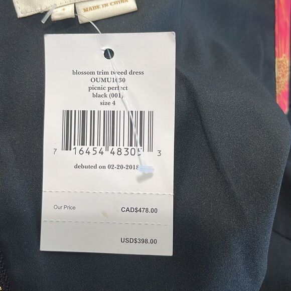 Kate Spade New with Tags Black with Multi Print Trim Dress - Picture 9 of 10